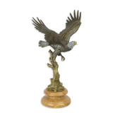 Vultur- statueta din bronz pe soclu din marmura colorata BX-13, Animale