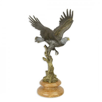 Vultur- statueta din bronz pe soclu din marmura colorata BX-13 foto