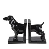 Cumpara ieftin Set 2 suporturi carti polirasina neagra Catelus 25x9x15 cm