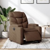 VidaXL Fotoliu rabatabil electric, maro, material textil