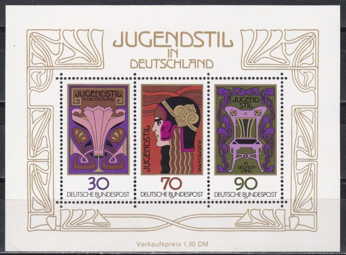 Germania 1977 - Jugendstil &icirc;n Germania, Bloc, MNH