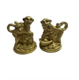 Set 2 Maimute Rasina, Moneda &amp; Pepita Aurie, 5.5cm, Model T71 - Decor Feng Shui, Noroc, Abundenta