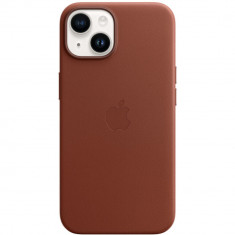 Husa de protectie Apple Leather Case with MagSafe pentru iPhone 14, Umber