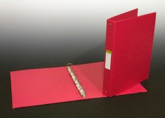 Caiet Mecanic 4 Inele - D25mm, Coperti Carton Plastifiat Pvc, A4, Aurora - Rosu foto