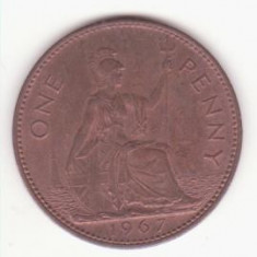 Marea Britanie 1 penny 1967 - Elizabeth II 1st portrait; without 'BRITT:OMN'