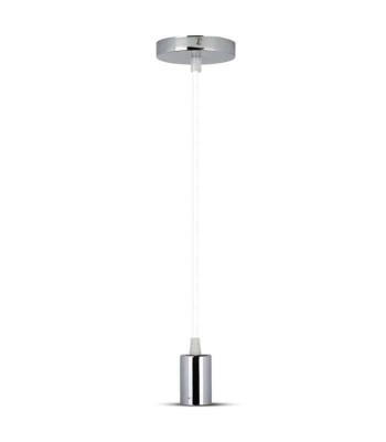 Pendul tavan soclu E27 Crom/alb SKU-3755 V-tac foto