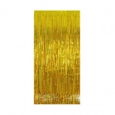 Perdea decorativa din folie metalizata , auriu , 2m x 1m