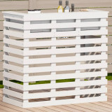 Masa bar de exterior, alb, 113,5x50x103 cm, lemn masiv pin GartenMobel Dekor