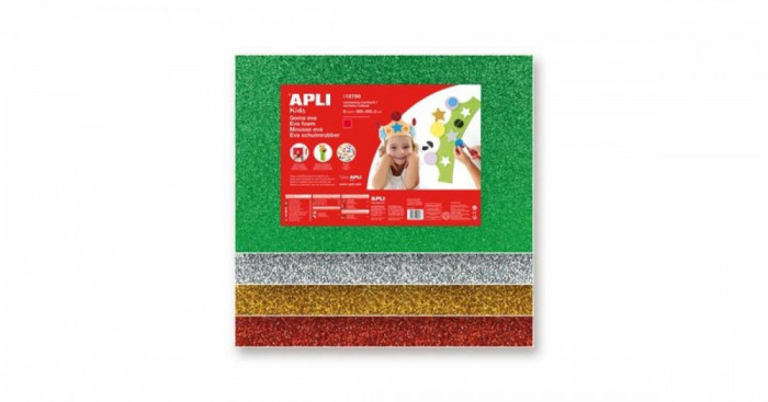 APLI Moosgumi, 400x600 mm, glitteres, APLI Kids &amp;quot;Eva Sheets&amp;quot;, arany