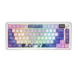Tastatura gaming mecanica Bluetooth cu si fara fir Redragon Flekact Pro alba Anime iluminare RGB