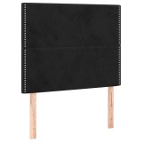 Cumpara ieftin Tablie de pat neagra 100x5x118/128 cm catifea