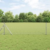 VidaXL Gard cu plasă de lanț 0.4x25 m Oțel galvanizat