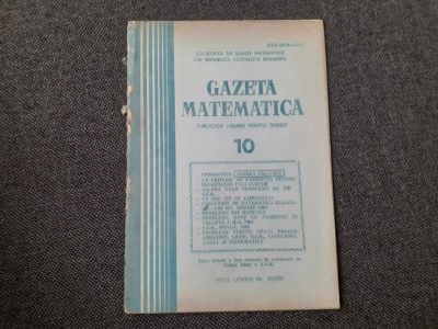 GAZETA MATEMATICA NR 10/1984 foto