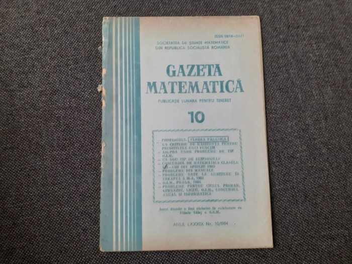 GAZETA MATEMATICA NR 10/1984