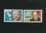 Teritoriile Antarctice Britanice (BAT) 1974 - Sir Winston Churchill, serie 2 valori, dantelate, MNH,Mi. 62-63