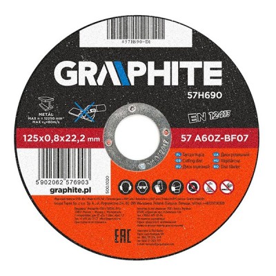 Disc debitare metal 125x0,8x22,2 mm GRAPHITE 57H690 HardWork ToolsRange foto
