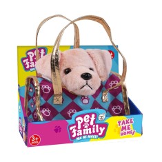 Jucarie de plus in geanta, Luna Toys, Take Me Home, Catelus, Cream, 20 cm