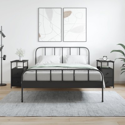 vidaXL Noptiere, 2 buc., negru, 30x60x60 cm, lemn prelucrat 826064 foto