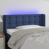 Tablie de pat cu LED, albastru, 103x16x78/88 cm, textil GartenMobel Dekor, vidaXL