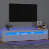 Comoda TV cu lumini LED, alb extralucios, 180x35x40 cm GartenMobel Dekor, vidaXL