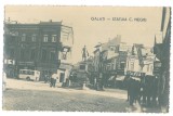 5255 - GALATI, Market, C. Negri statue, shopping streets, Romania - old postcard, real Photo - unused, Necirculata, Fotografie