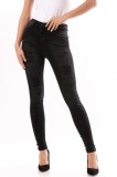 Cumpara ieftin X754-1 Blugi casual cu talie inalta, buzunare laterale si taieturi