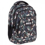 Ghiozdan ergonomic de copii pentru scoala, BackUP, 4 compartimente, model camuflaj PLB4A97