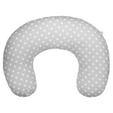 Perna alaptare New Baby, Grey, bumbac si Minky, 100% antialergica, husa detasabila, 0 luni+