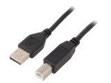 Cablu USB 2.0 A-B Aurit 1m Negru, Gembird