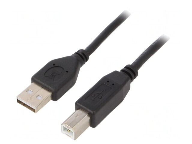 Cablu USB 2.0 A-B Aurit 1m Negru