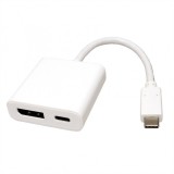 Adaptor USB-C la Displayport v1.2 + 1 x USB-C PD (Power Delivery) T-M, Roline 12.03.3221