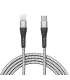 Cablu de date Apple iPhone lightning - USB Type C 2m 2A gri panzat delight