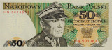 POLONIA █ bancnota █ 50 Zlotych █ 1988 █ P-142c █ UNC █ necirculata