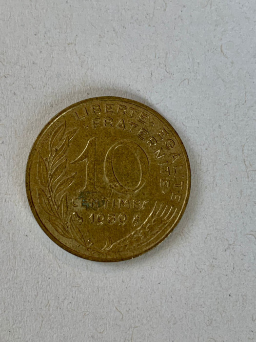 Moneda 10 CENTIMES - 10 CENTIMI - 1989 - Franta - KM 929 (107)