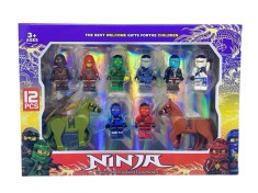 Set figurine ninja cu accesorii - 12 piese BlockHeroes