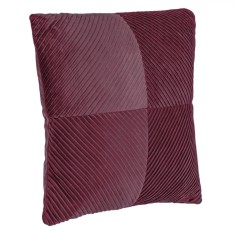 Perna Decorativă Winter Velvet, Model Bordo, Dungi Reliefate, 45x45cm
