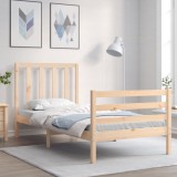 Gossi cadru de pat cu tablie, 90x200 cm, lemn masiv