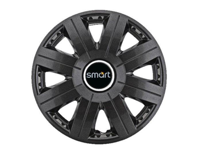 Set 4 capace roti Cosmos Negru R15, pentru gama auto Smart