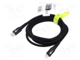 Cablu USB 2.0 Goobay Apple Lightning și USB C 2m negru 60W
