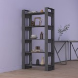 VidaXL Bibliotecă/Separator cameră, gri, 80x35x160 cm, lemn masiv pin