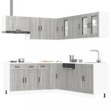 VidaXL Set de dulapuri de bucătărie 11 piese &bdquo;Kalmar&rdquo; lemn Sonoma gri