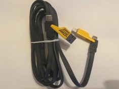 Cablu incarcator 2m Mufa Type-c + USB la Type-c + Lightning (mufa iphone) 27W foto