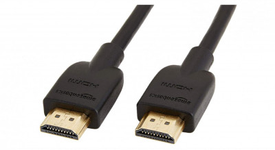 Set 2 Cabluri HDMI de mare viteza Amazon Basics, tata-tata, 18 Gbps, 4K 60Hz, 0.9 m, negru - RESIGILAT foto