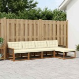 vidaXL Set de canapele de exterior cu pernă 5 pcs Natural și Crem 3381354