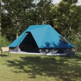 vidaXL Cort de familie Tipi Albastru pentru 10 persoane impermeabil