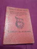 CARNET MEMBRU SINDICAT 1954