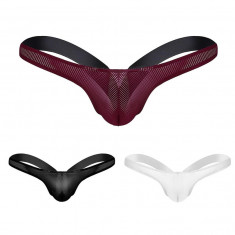 Sexy Chiloti Underwear Barbati Push Up Boxeri Tanga Jockstrap Talie Joasa Mesh foto