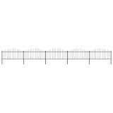 VidaXL Gard de grădină cu v&acirc;rf tip suliță din oțel, 892,5 cm, negru