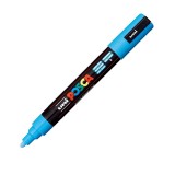 Marker UNI PC-5M Posca, 1.8-2.5 mm,varf mediu,albastru deschis