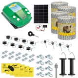 Pachet gard electric complet 4000&nbsp;m, 7,2&nbsp;Joule, cu sistem solar, pentru animale sălbatice, AgroElectro